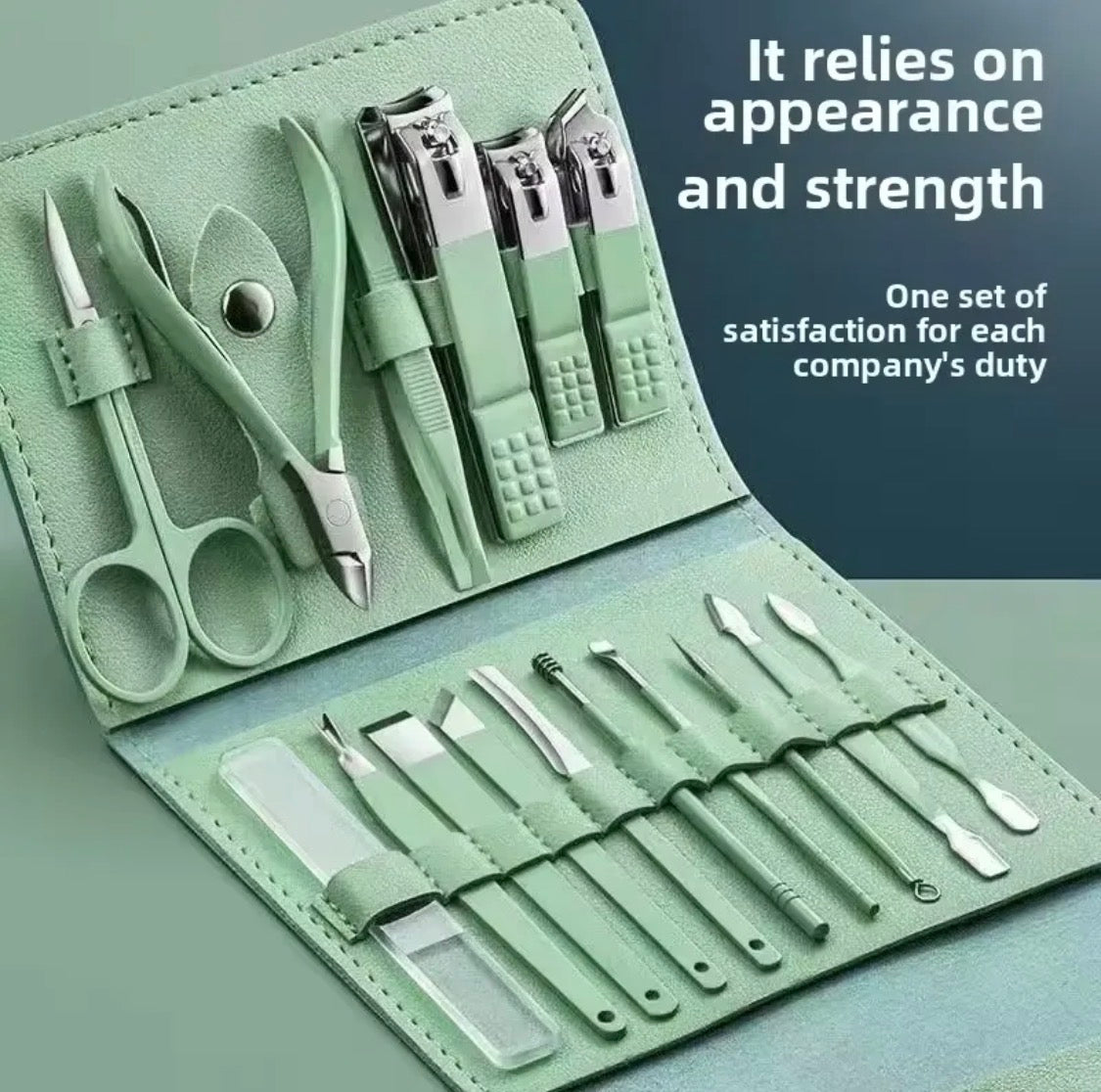 16 Pcs Manicure Set – Professional Nail Clippers Pedicure Kit, Stainless Steel Nail Care Tools Grooming Kit & Nail Cutter Set + FREE Ear Wax Cleaning Tool