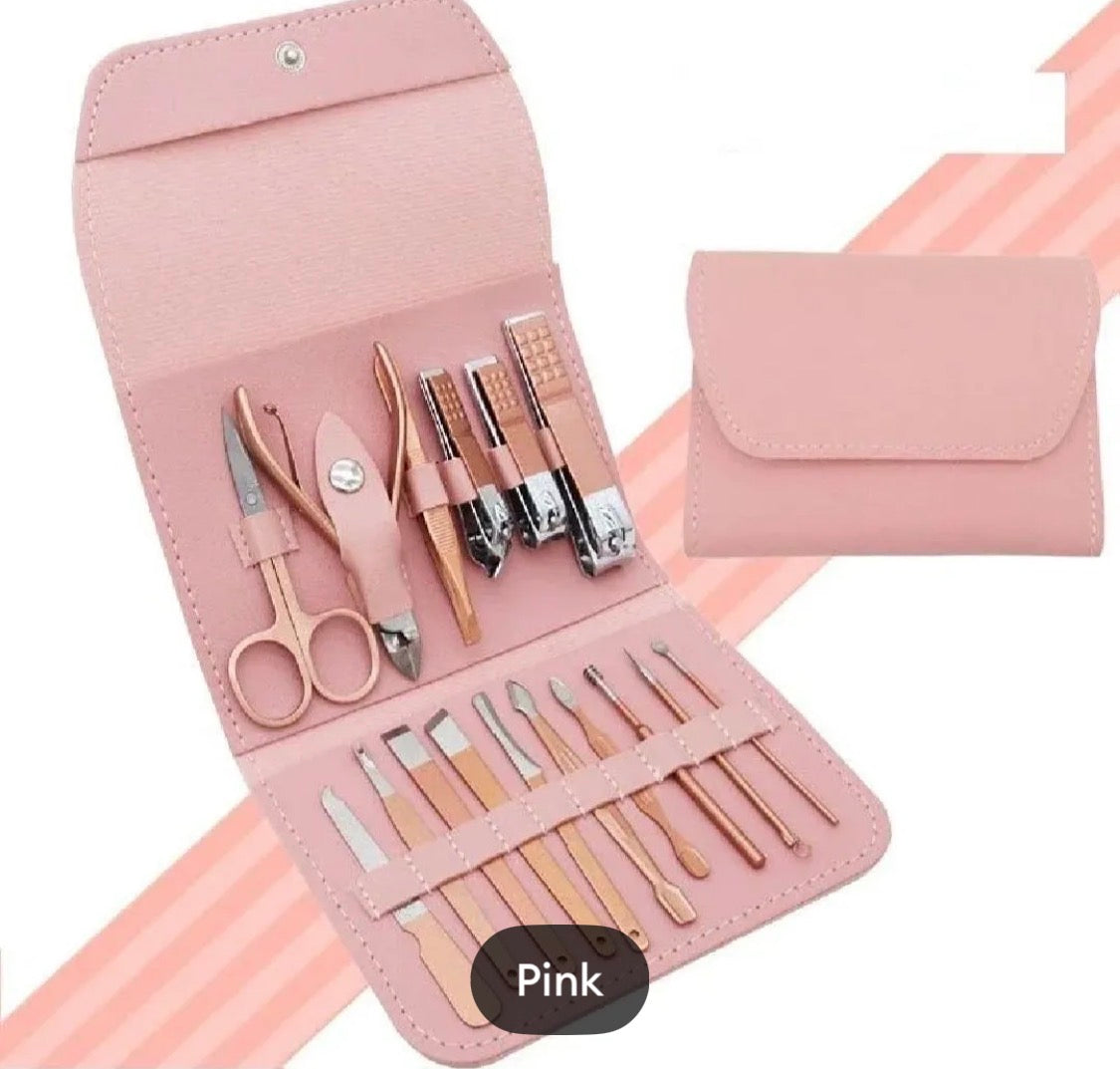 16 Pcs Manicure Set – Professional Nail Clippers Pedicure Kit, Stainless Steel Nail Care Tools Grooming Kit & Nail Cutter Set + FREE Ear Wax Cleaning Tool