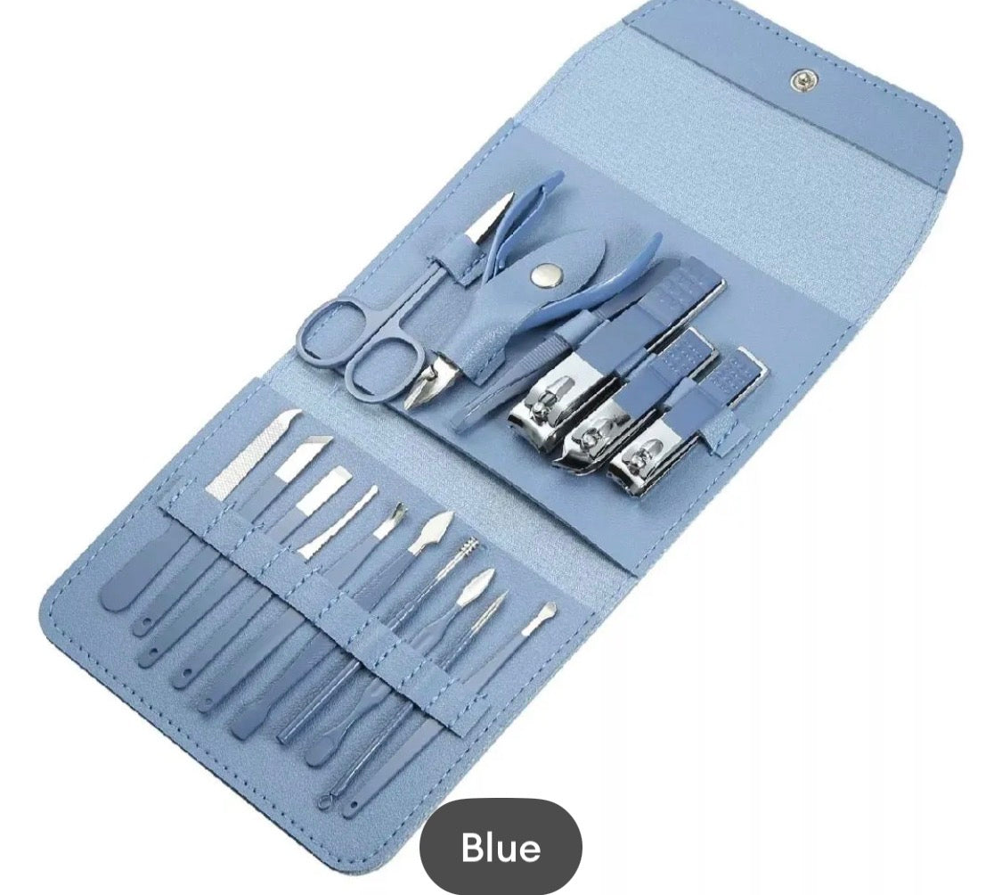 16 Pcs Manicure Set – Professional Nail Clippers Pedicure Kit, Stainless Steel Nail Care Tools Grooming Kit & Nail Cutter Set + FREE Ear Wax Cleaning Tool
