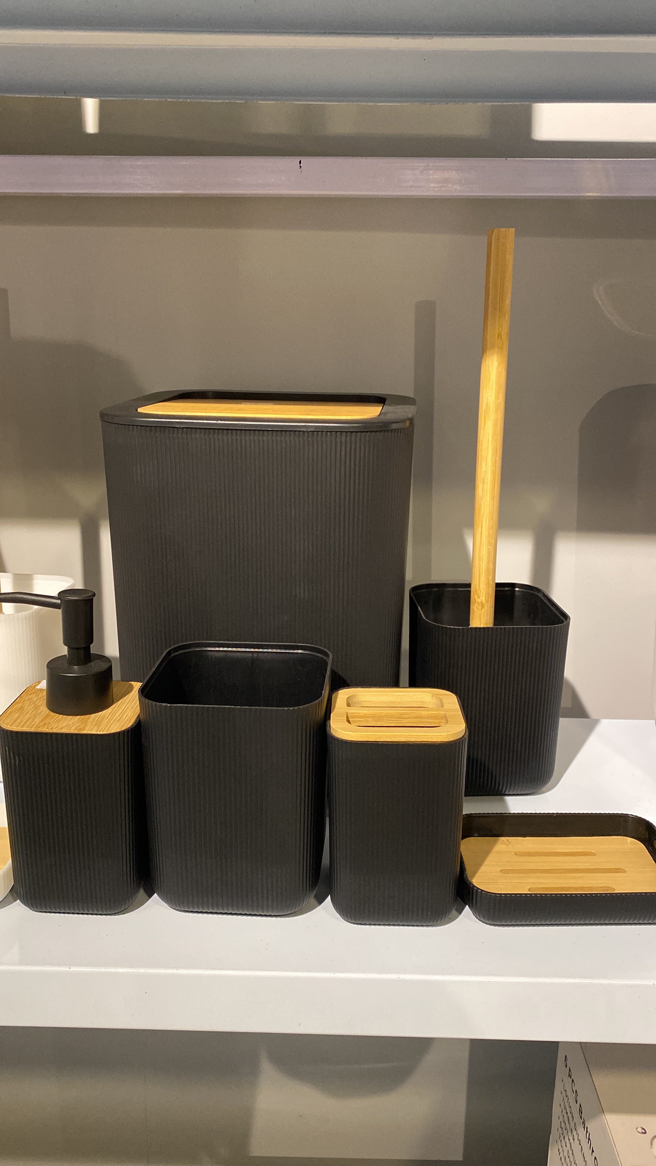 Luxury Bathroom Set – 3 Elegant Designs | Soap Dispenser, Brush Holder, Dustbin