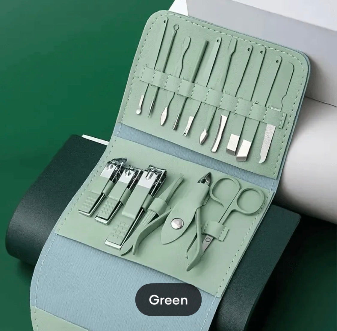 16 Pcs Manicure Set – Professional Nail Clippers Pedicure Kit, Stainless Steel Nail Care Tools Grooming Kit & Nail Cutter Set + FREE Ear Wax Cleaning Tool