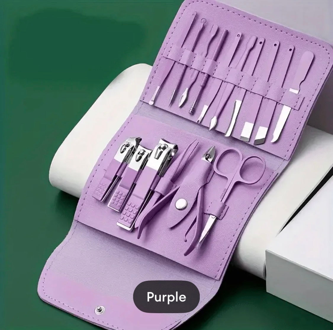 16 Pcs Manicure Set – Professional Nail Clippers Pedicure Kit, Stainless Steel Nail Care Tools Grooming Kit & Nail Cutter Set + FREE Ear Wax Cleaning Tool