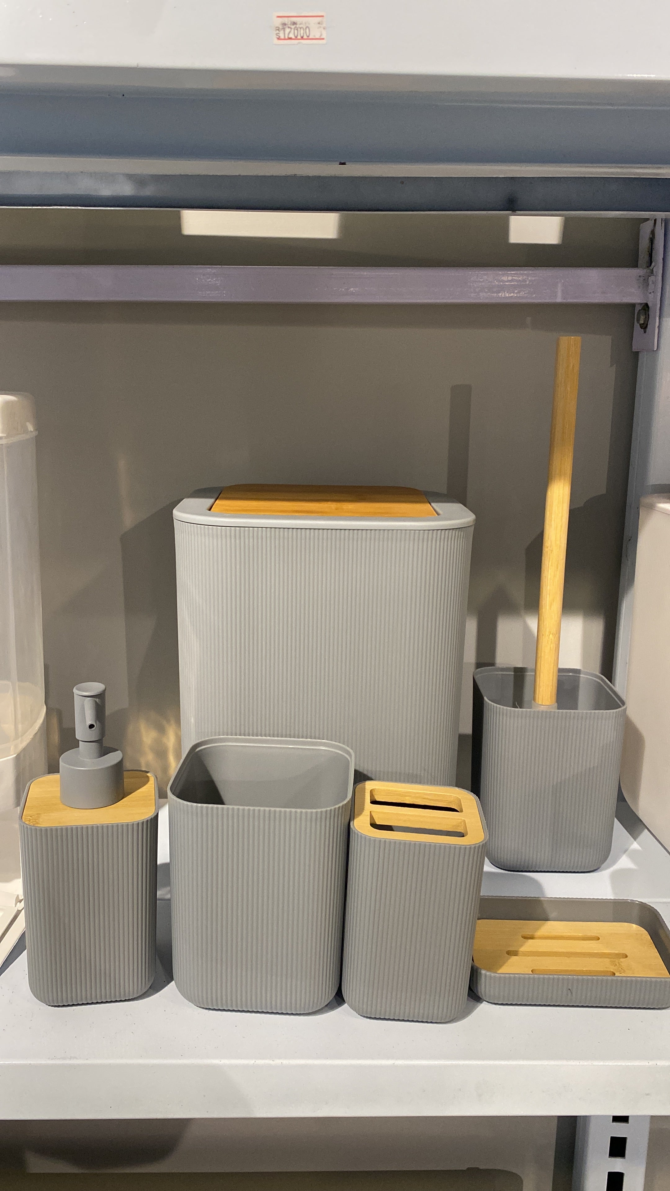 Luxury Bathroom Set – 3 Elegant Designs | Soap Dispenser, Brush Holder, Dustbin