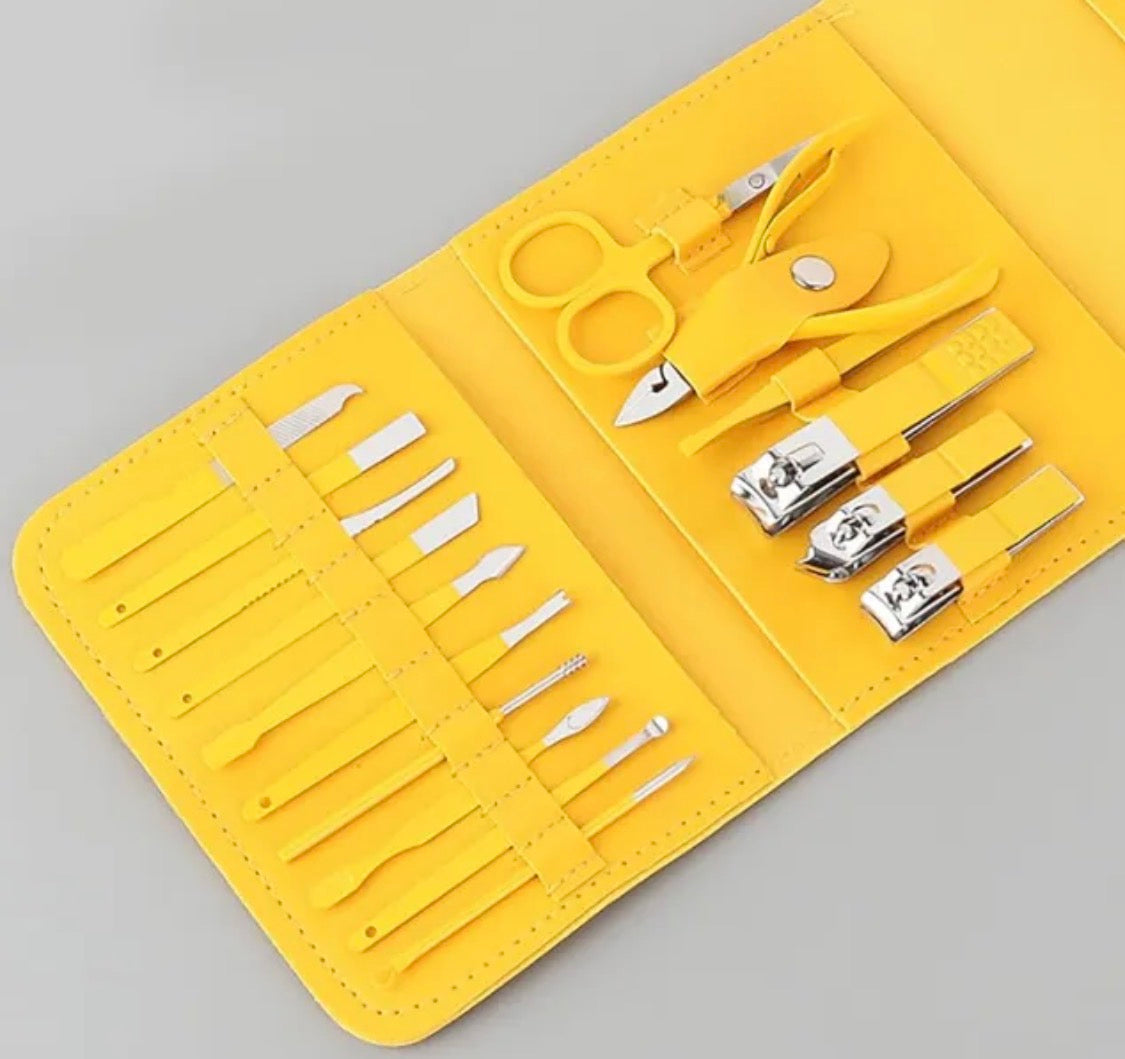 16 Pcs Manicure Set – Professional Nail Clippers Pedicure Kit, Stainless Steel Nail Care Tools Grooming Kit & Nail Cutter Set + FREE Ear Wax Cleaning Tool