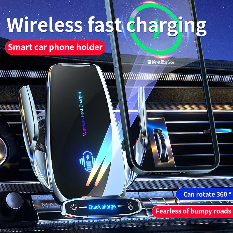 Magnetic Wireless Car Charger & Phone Holder – 15W Fast Charge