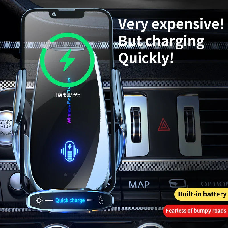 Magnetic Wireless Car Charger & Phone Holder – 15W Fast Charge