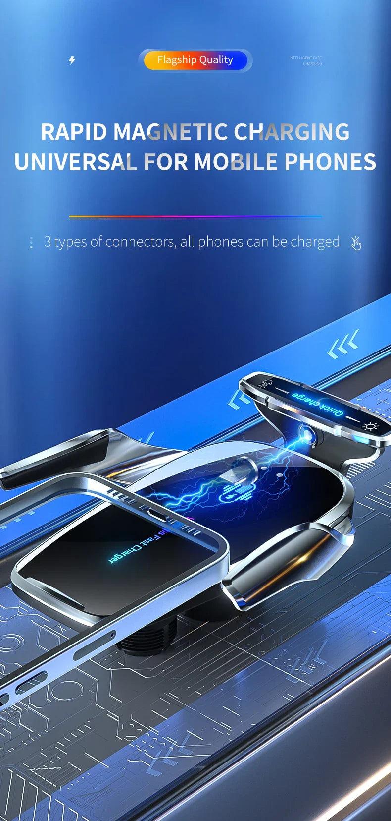 Magnetic Wireless Car Charger & Phone Holder – 15W Fast Charge