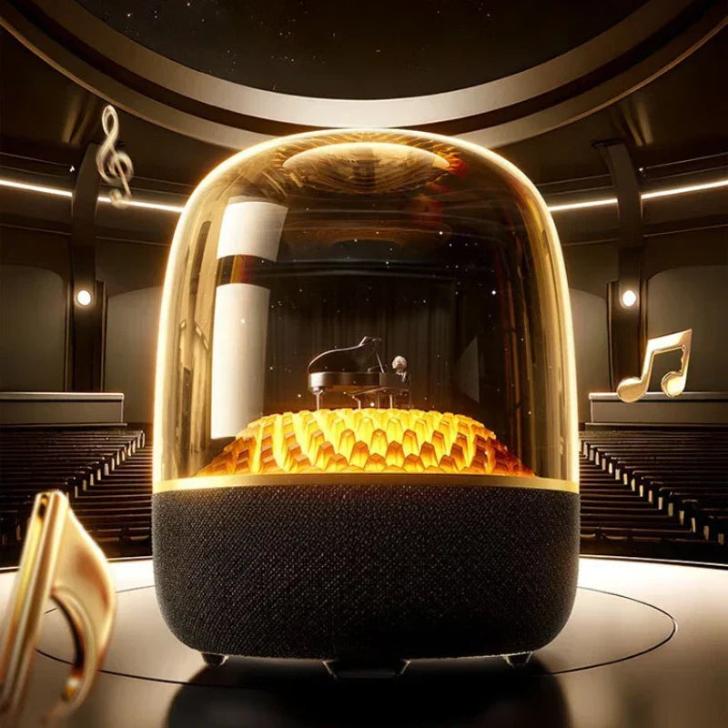 Transparent Glazed Bluetooth Speaker — RGB Atmosphere & Powerful Bass