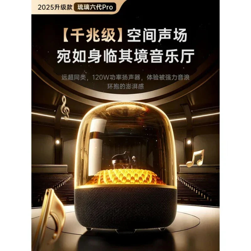 Transparent Glazed Bluetooth Speaker — RGB Atmosphere & Powerful Bass