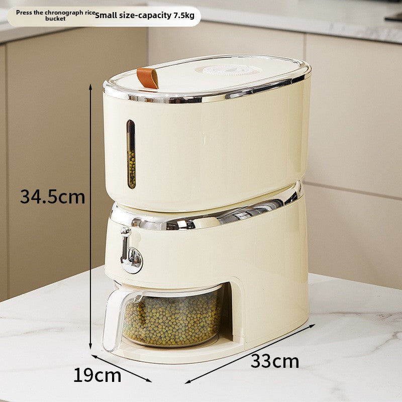 Transparent Air-tight Grain Dispenser with Press-Seal & Measuring Cup